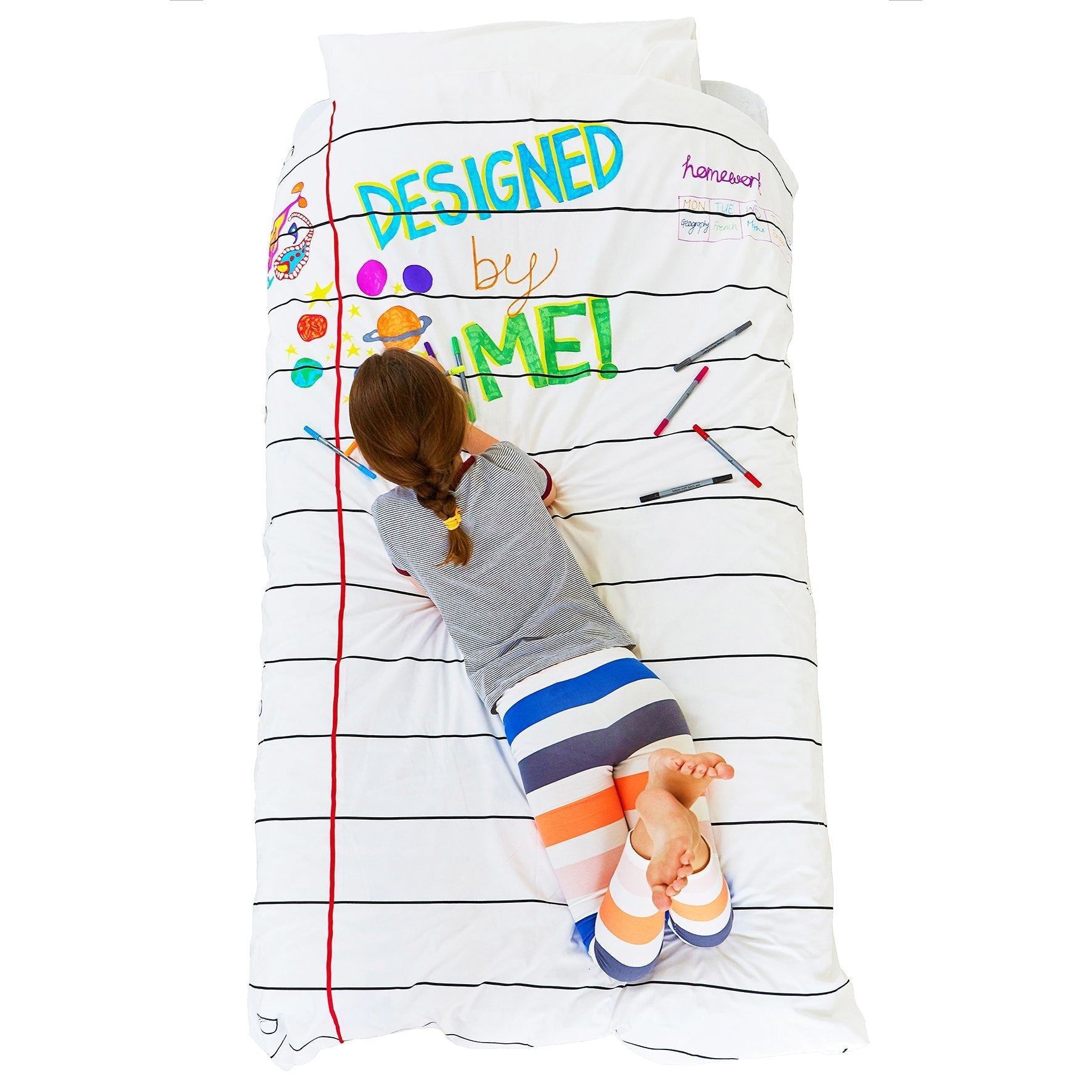 Doodle Notebook Duvet Cover - Colour & Design - Educational Colouring Gifts - ELLIE