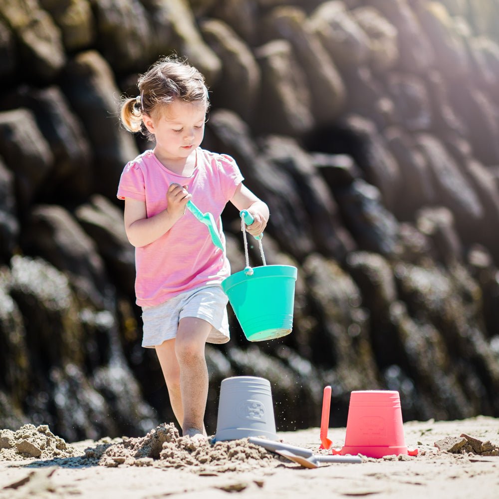 Eggshell Green Silicone Bucket, Flyer and Spade Set - ELLIE