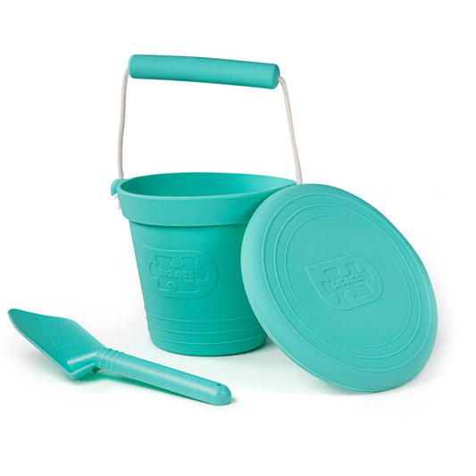 Eggshell Green Silicone Bucket, Flyer and Spade Set - ELLIE