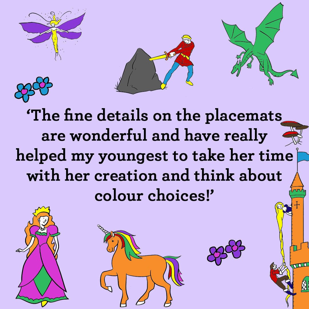 Fairytales & Legends Placemat to Go - Colour in & Learn - Educational Colouring Gifts - ELLIE