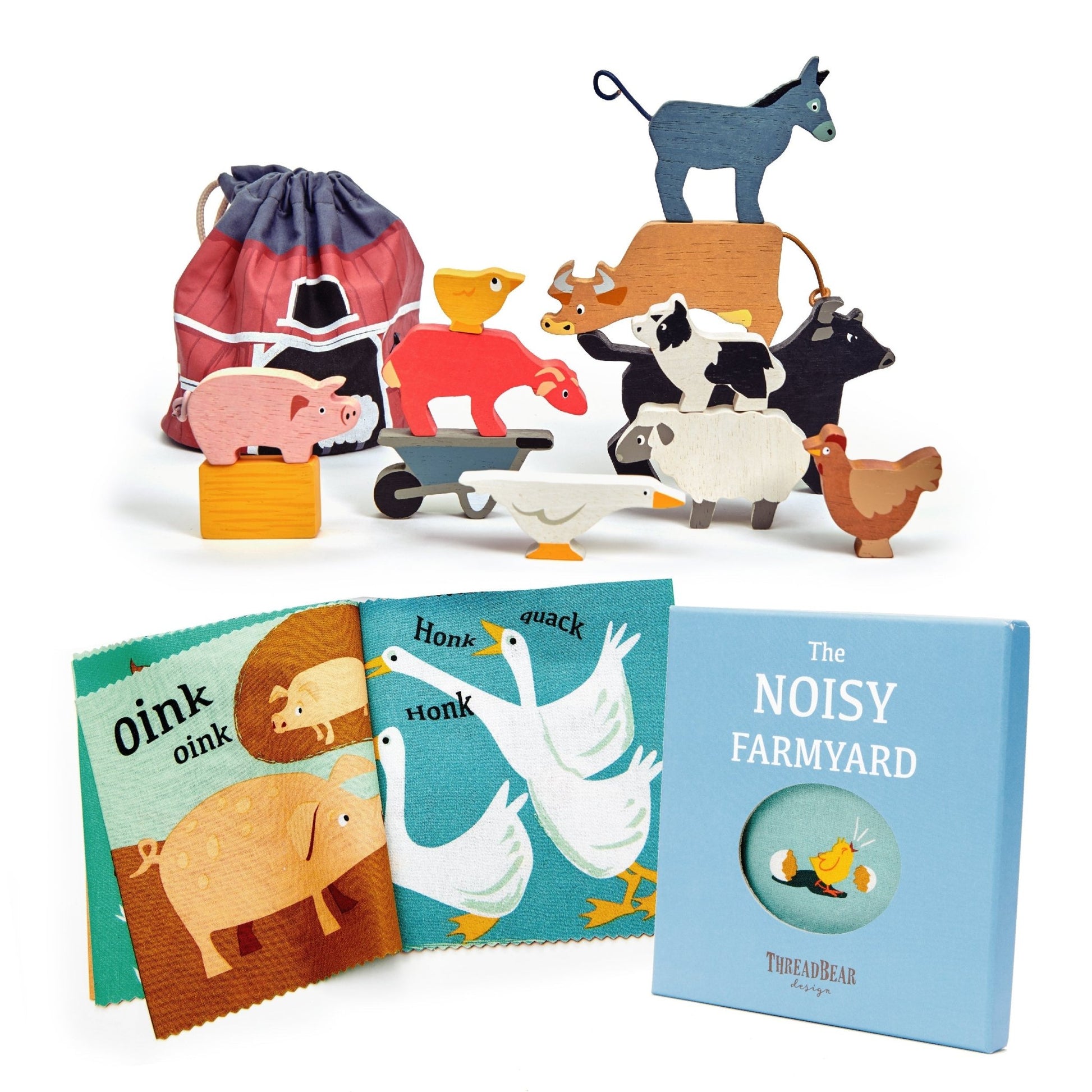 Farmyard Stacker & Farmyard Book Bundle - Rag Books - ELLIE