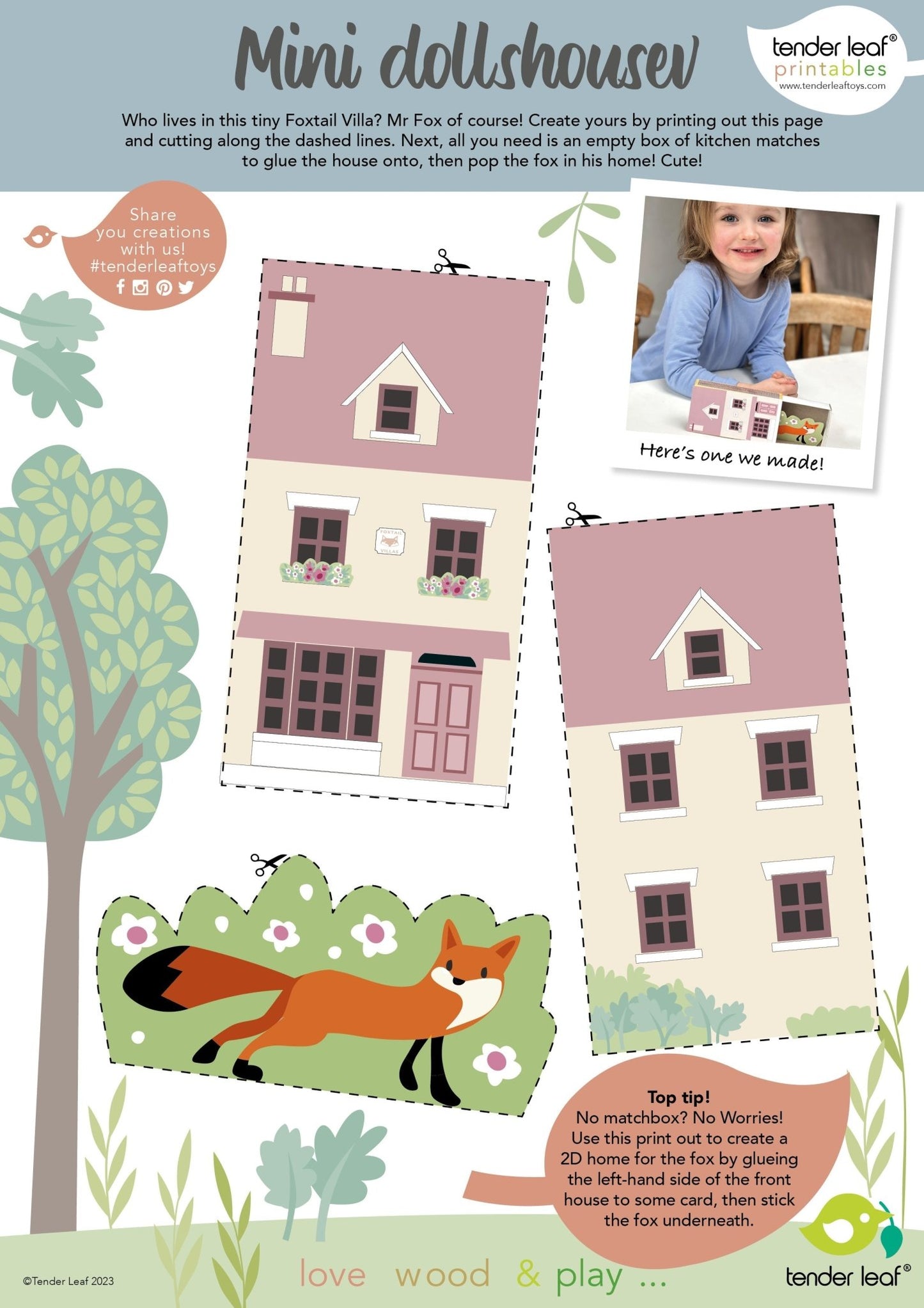 Foxtail Villa + Furniture in Pink - Wooden dolls house - ELLIE