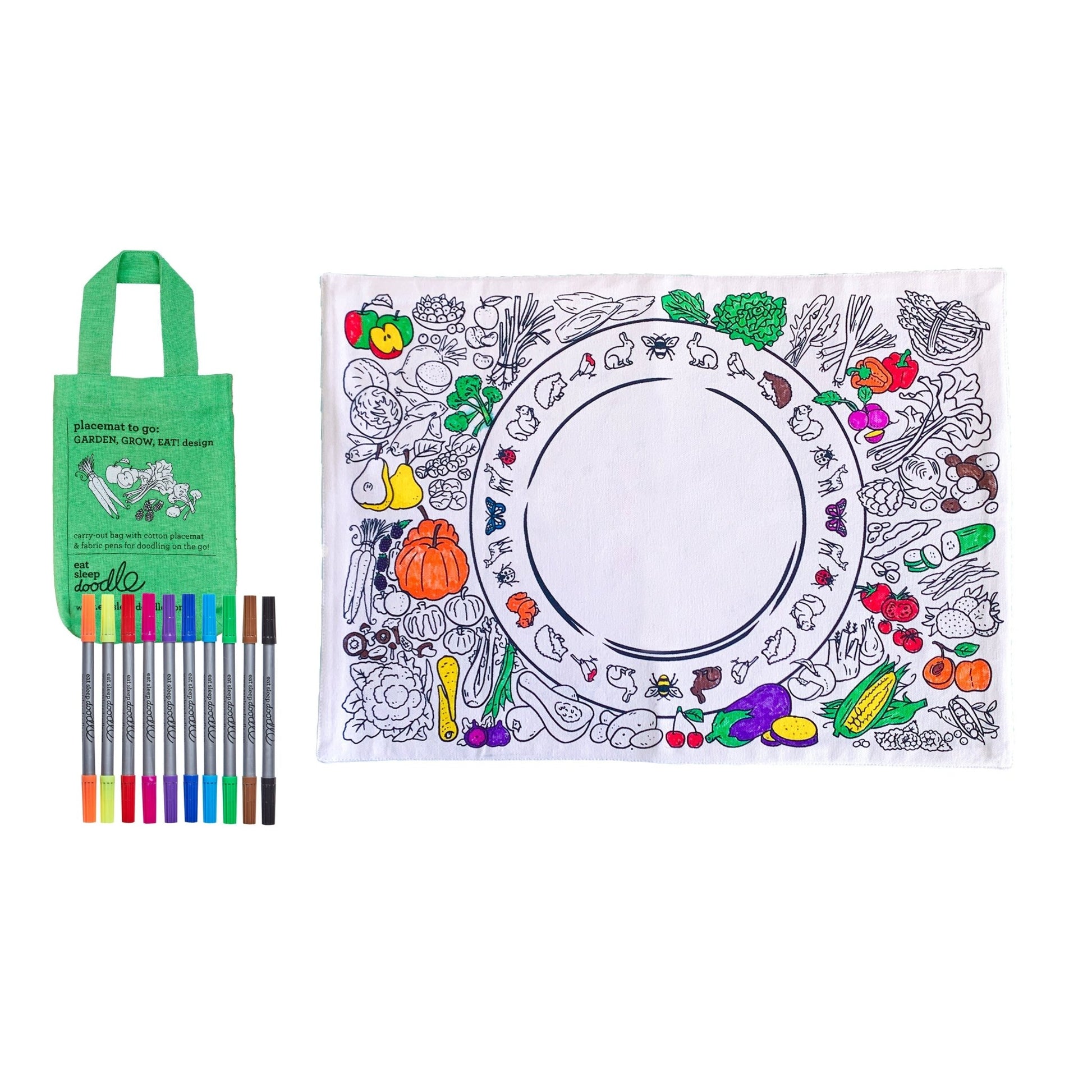 Garden, Grow, Eat! Placemat to Go - Educational Colouring Gifts - ELLIE