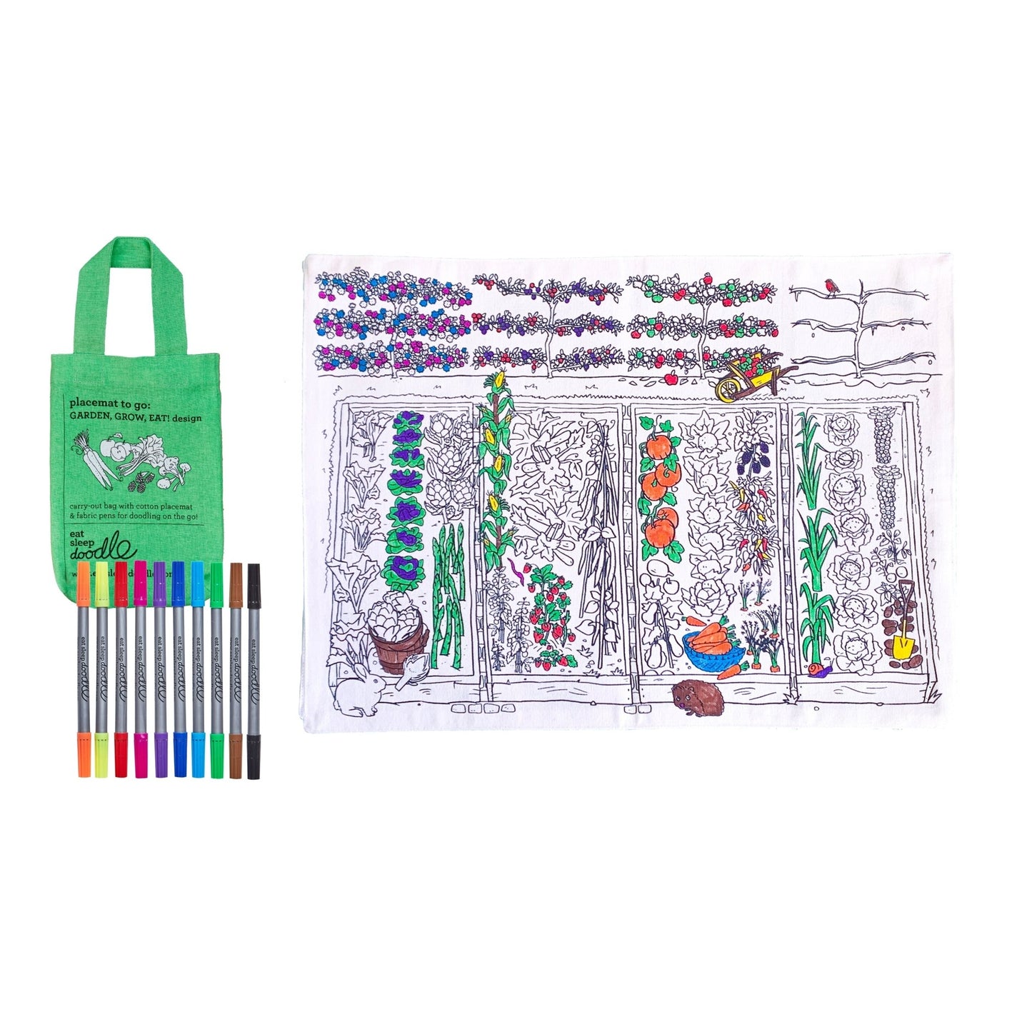 Garden, Grow, Eat! Placemat to Go - Educational Colouring Gifts - ELLIE