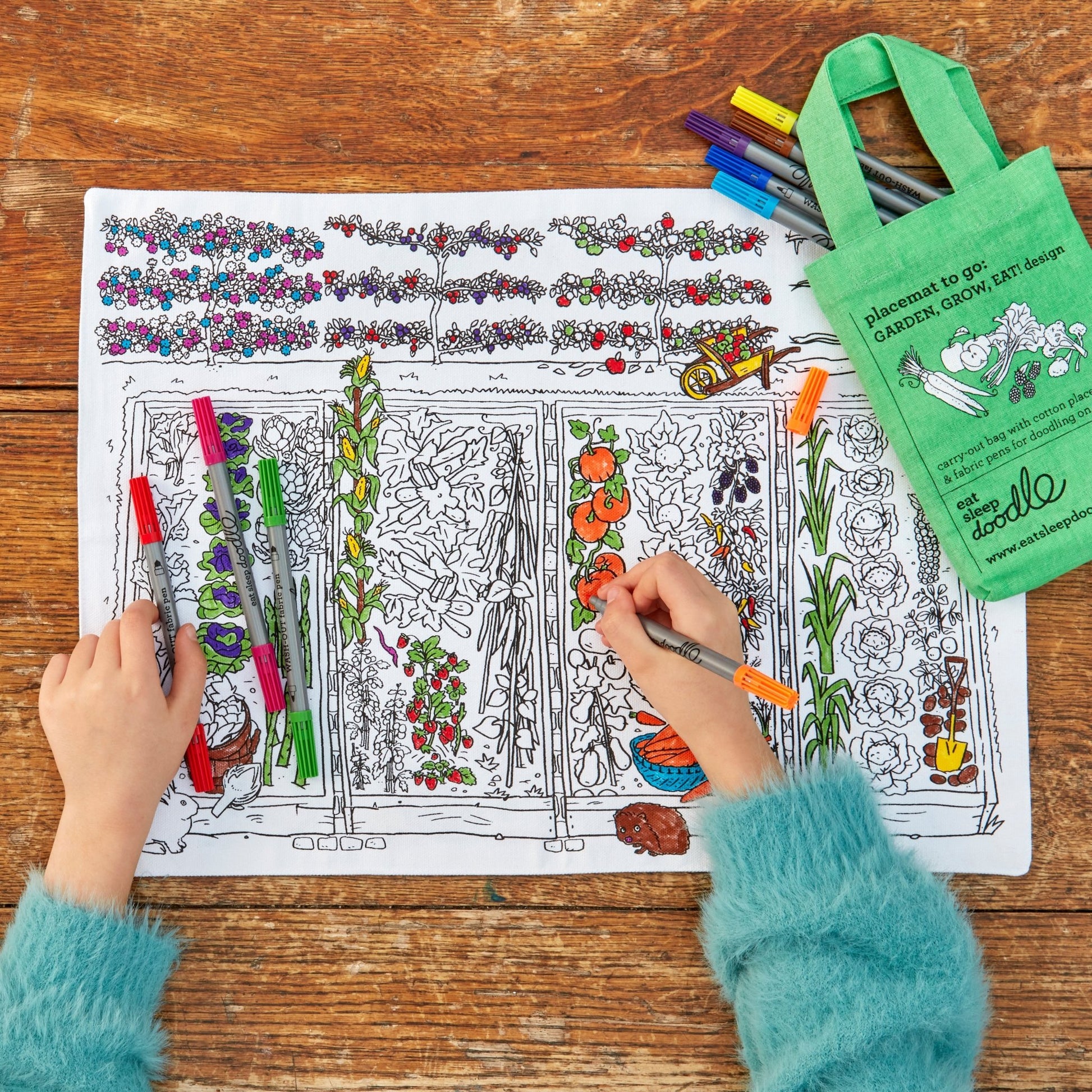 Garden, Grow, Eat! Placemat to Go - Educational Colouring Gifts - ELLIE