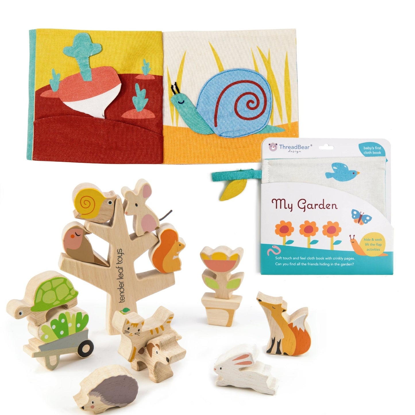 Garden Stacker & Garden Book Bundle - wooden toddler tales - ELLIE