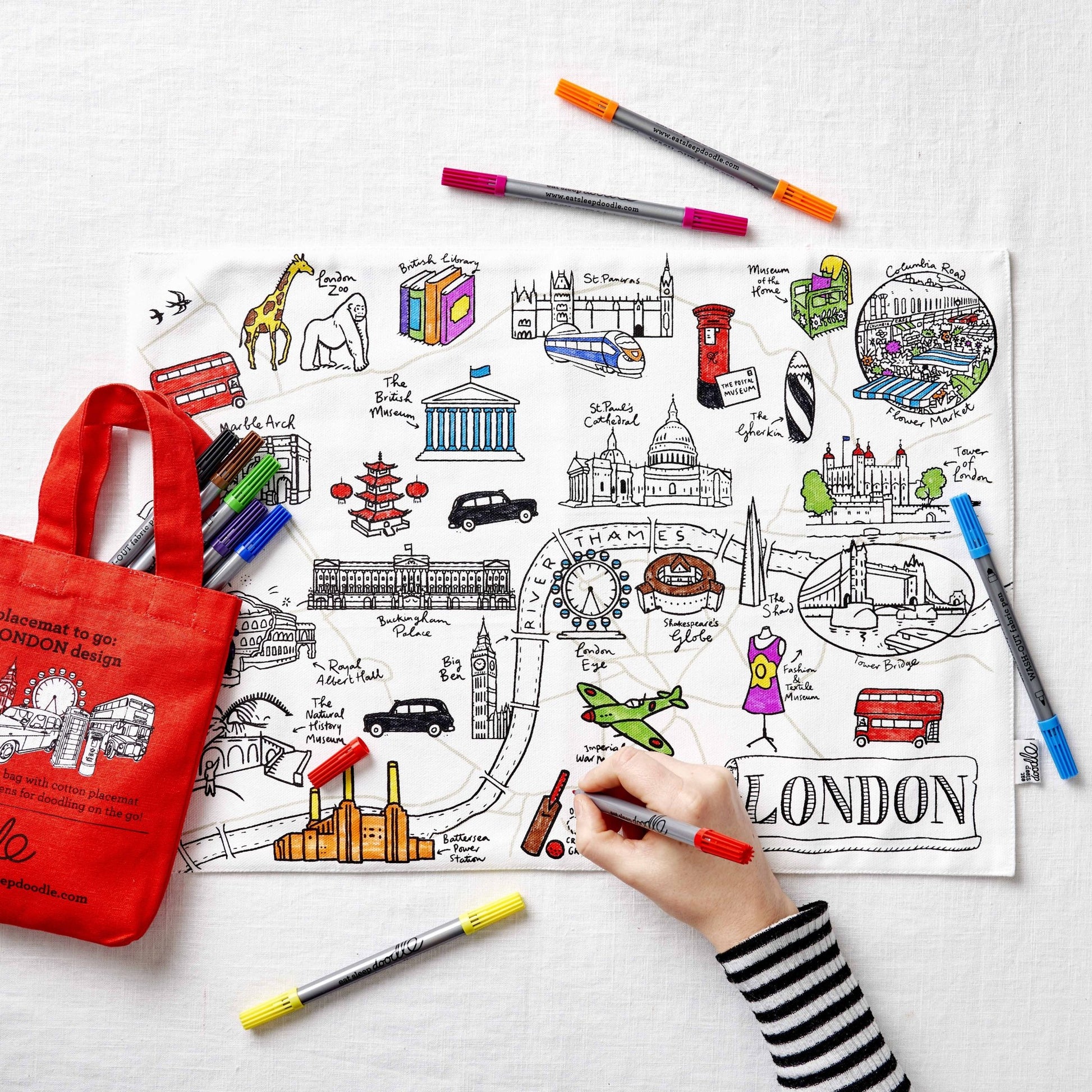 London Placemat to Go - Colour-in and Learn - Educational Colouring Gifts - ELLIE