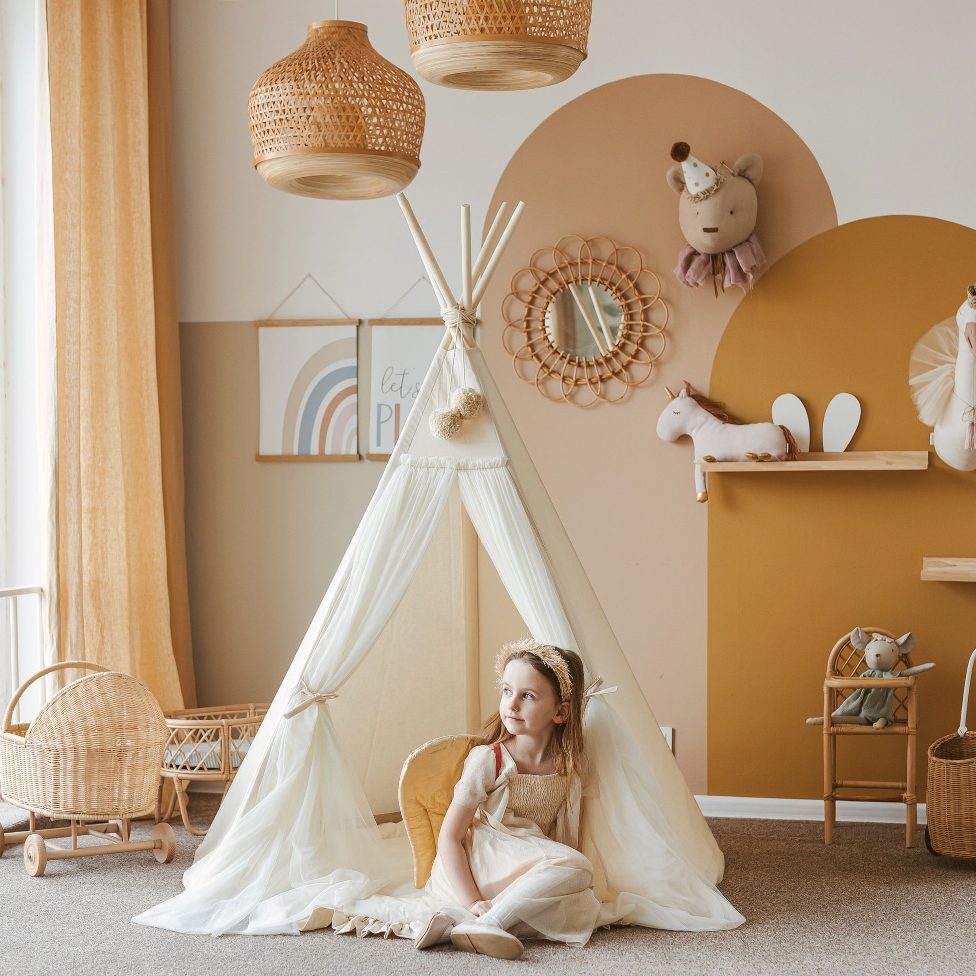 MINICAMP Fairy Kids Play Tent in Grey - Teepee - ELLIE