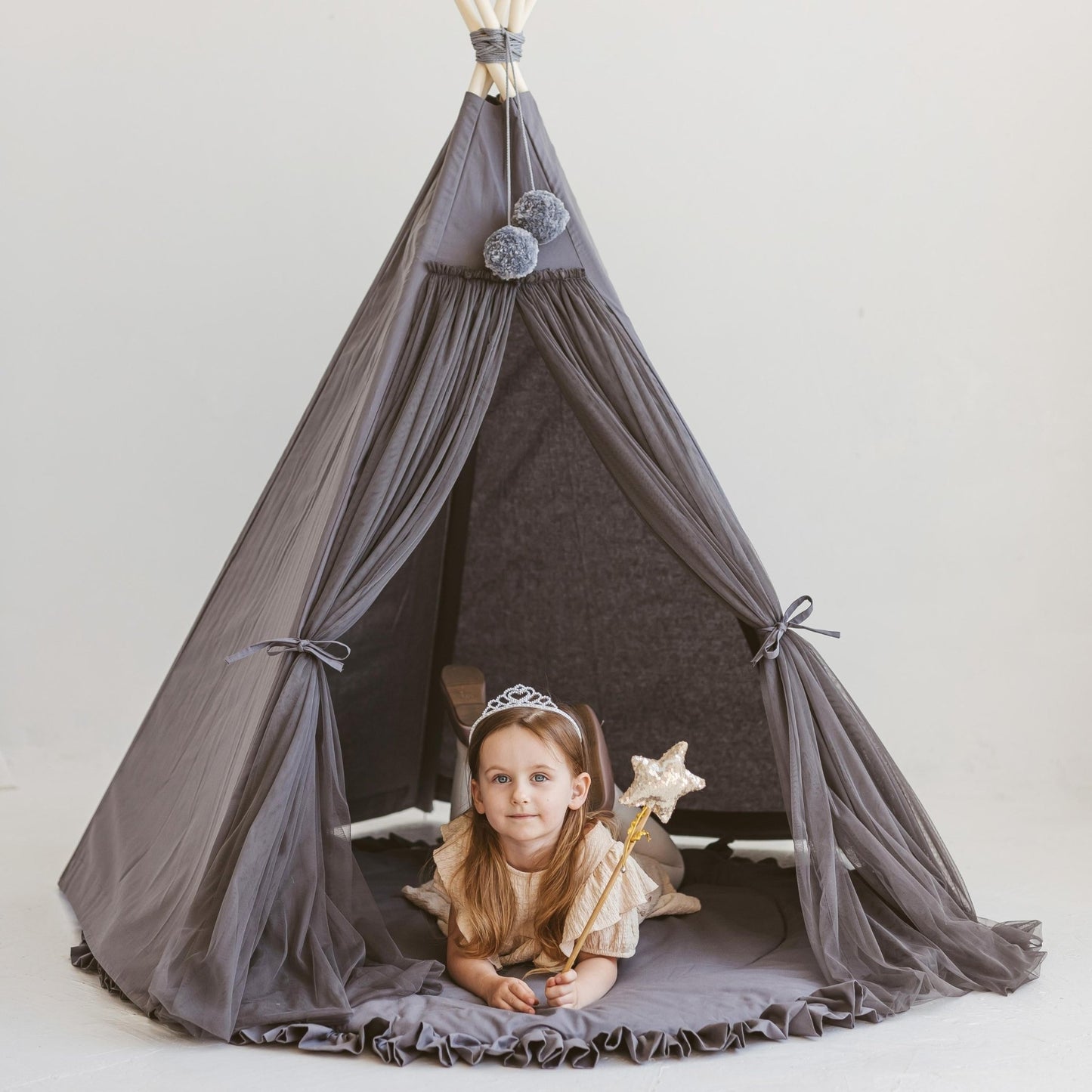 MINICAMP Fairy Kids Play Tent in Grey - Teepee - ELLIE