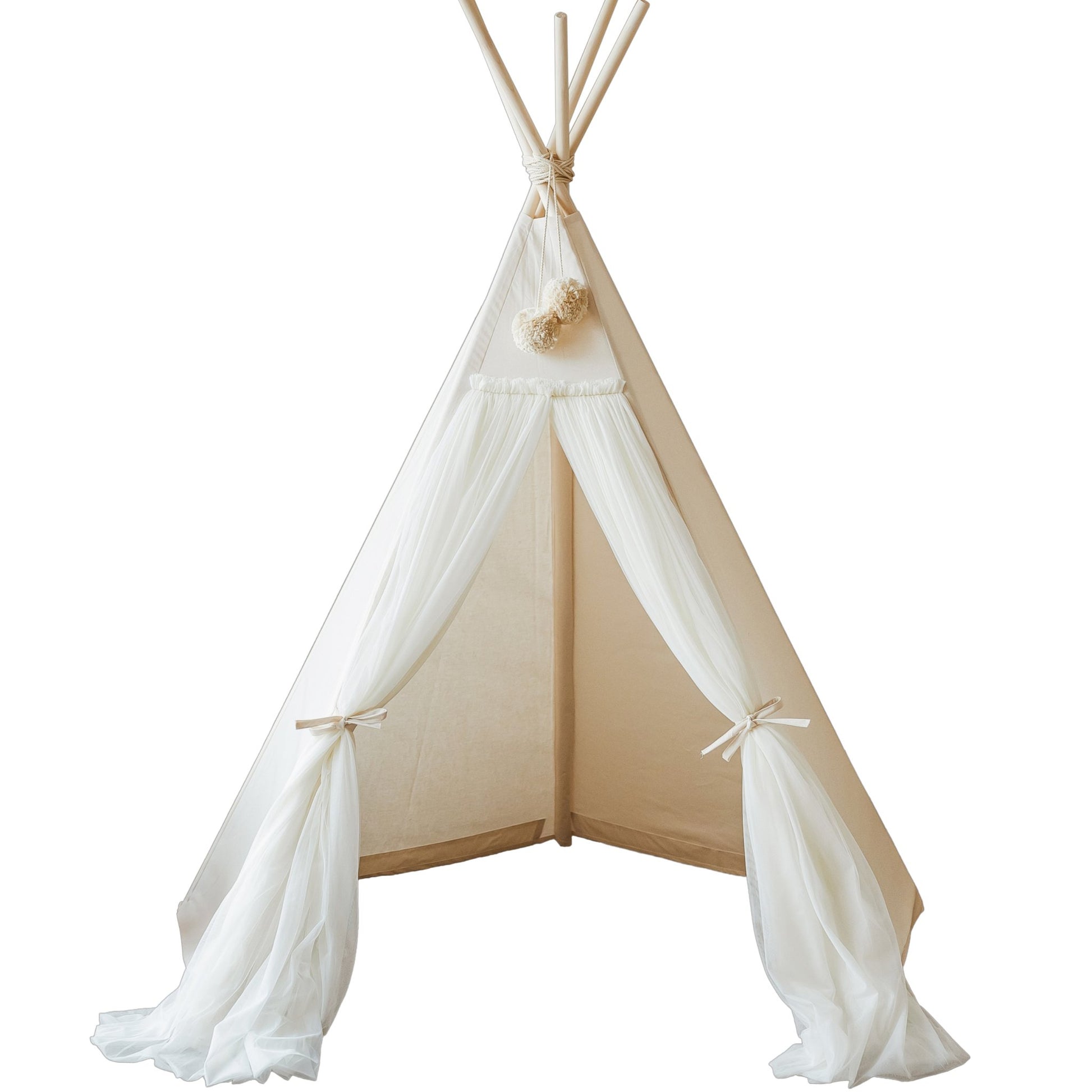 MINICAMP Fairy Kids Play Tent With Tulle in Ecru - Teepee - ELLIE