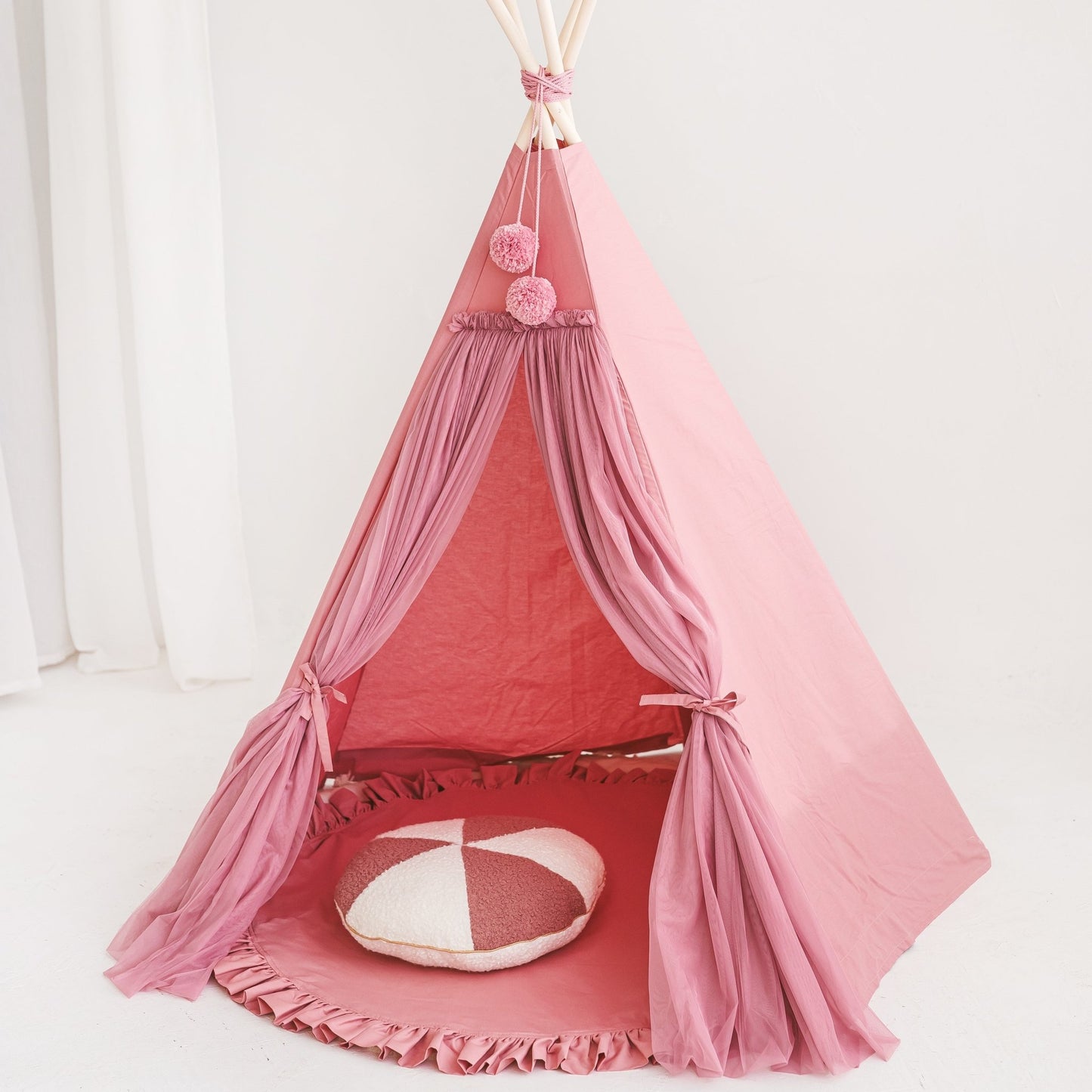 MINICAMP Fairy Kids Play Tent With Tulle in Rose - Teepee - ELLIE