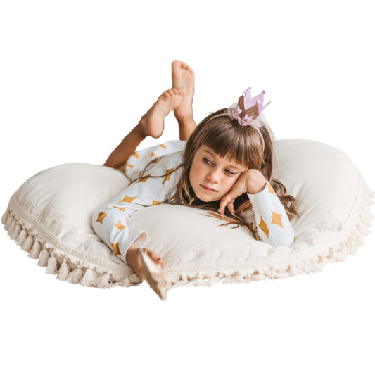 MINICAMP Large Floor Cushion With Tassels - Floor pillow - ELLIE