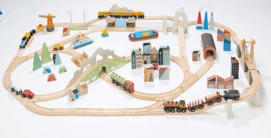 Mountain View Train Set - Wooden train sets - ELLIE