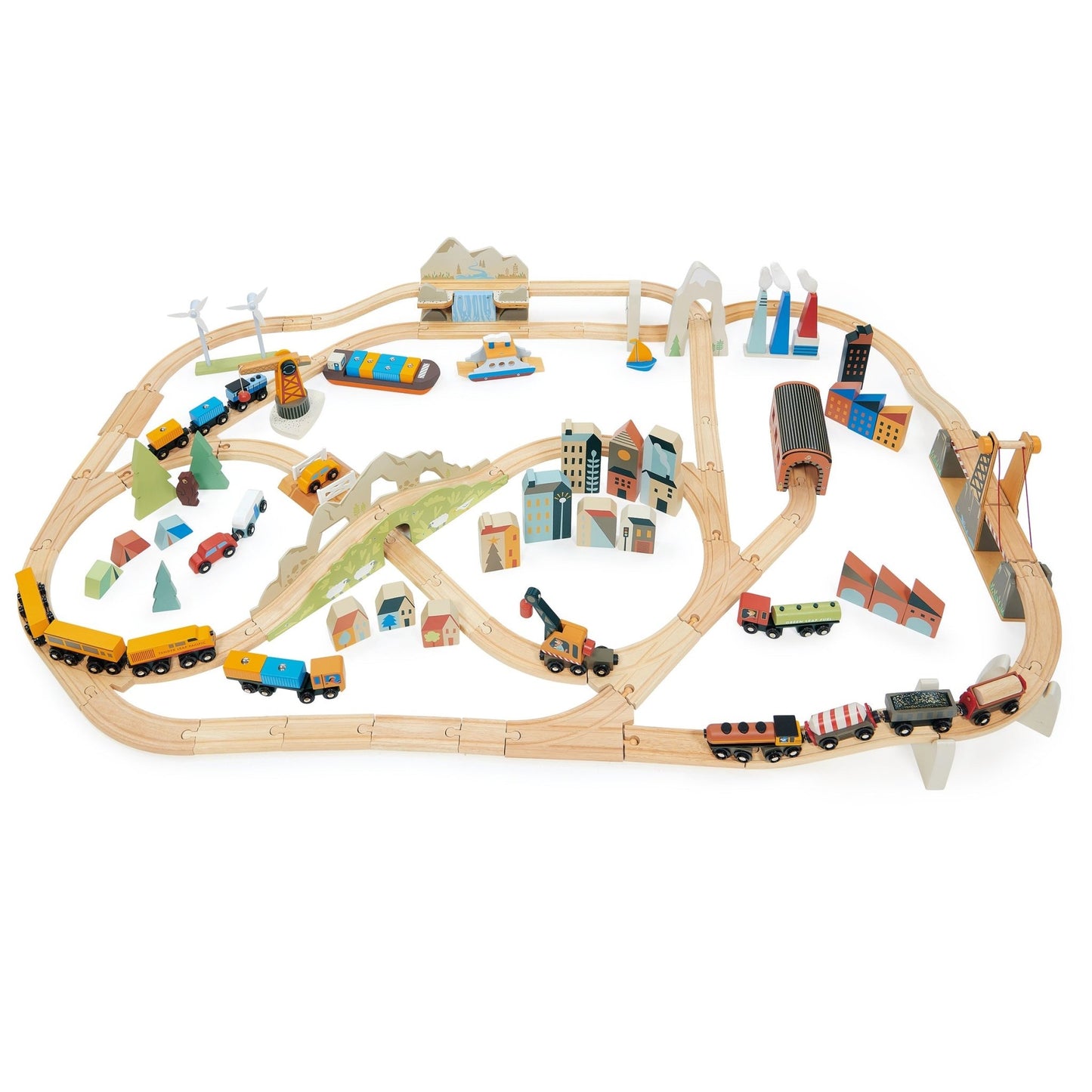 Mountain View Train Set - Wooden train sets - ELLIE