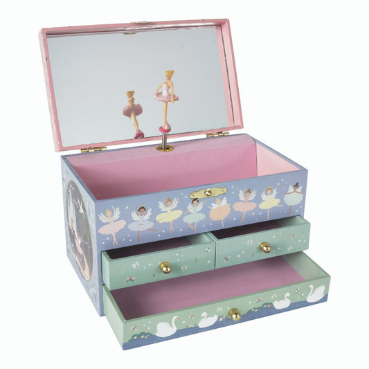 Musical Jewellery Box With 3 Drawers - Enchanted - Jewellery Boxes - ELLIE