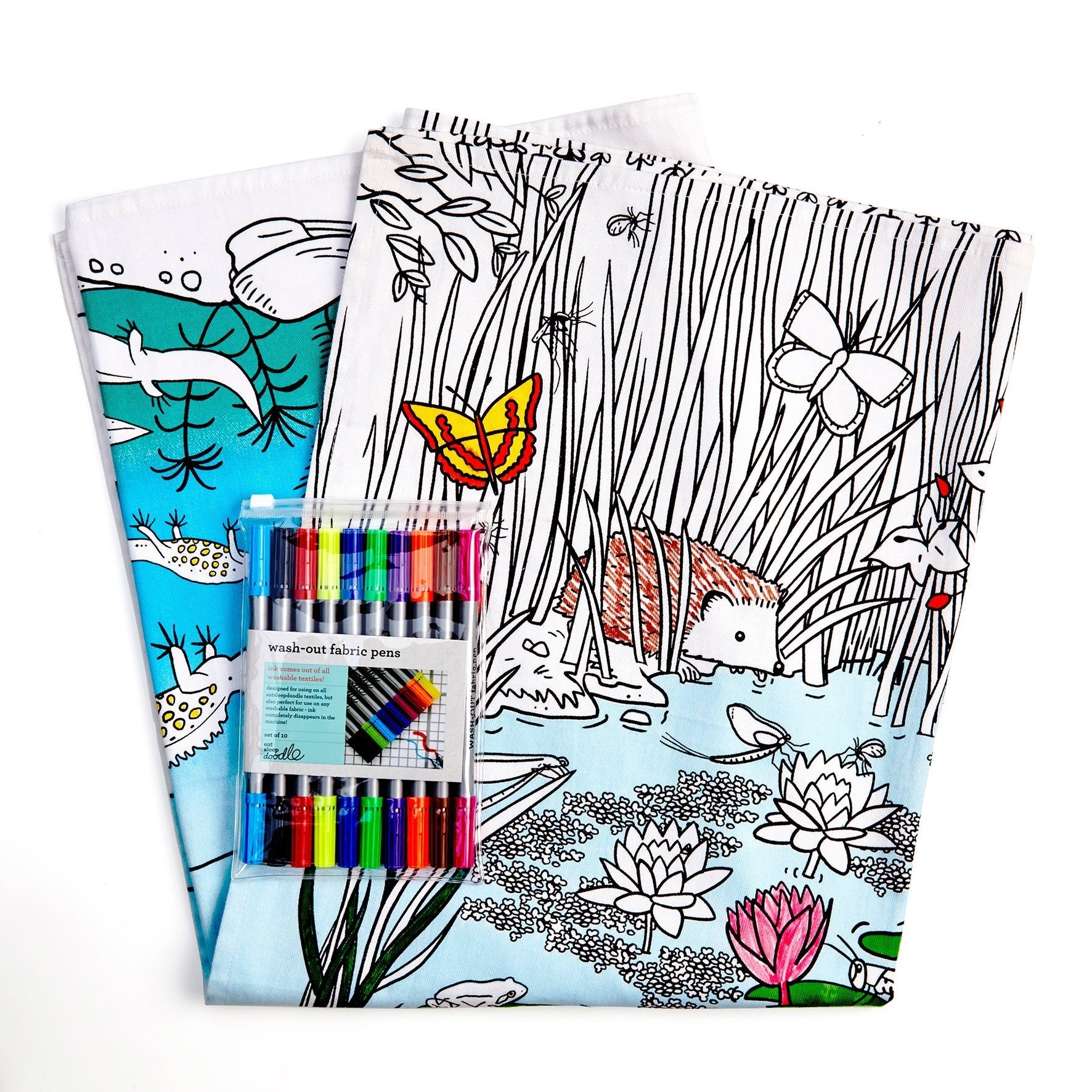 Nature & Wildlife Pond Adventure Tablecloth - Colour in & Learn - Educational Colouring Gifts - ELLIE