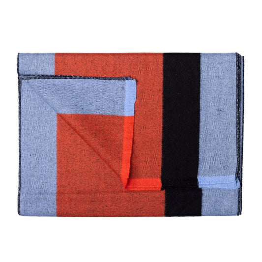 Orange & Blue Stripe Bamboo Scarf - Scarves - ELLIE