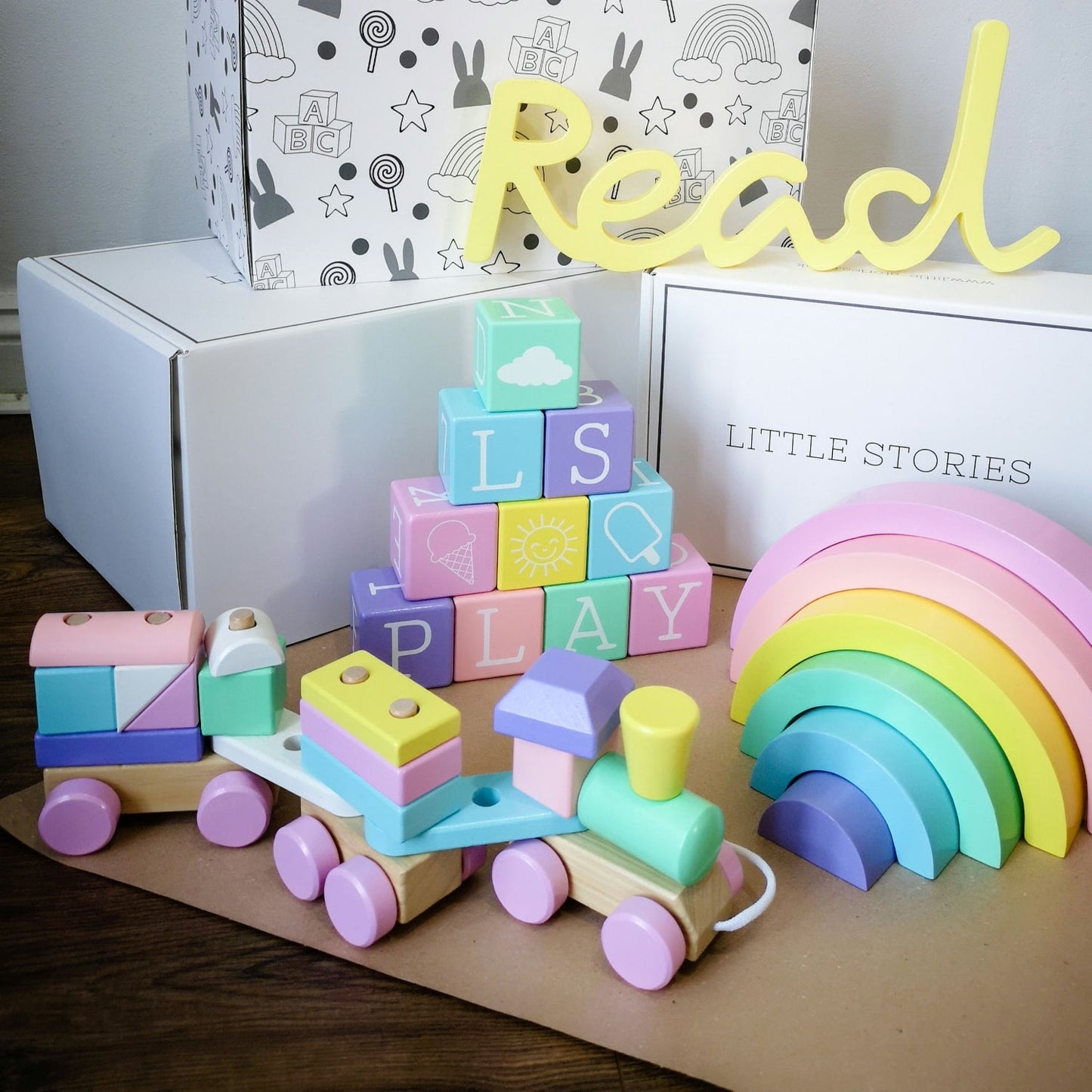 Perfect Pastels Wooden Train Set - ELLIE