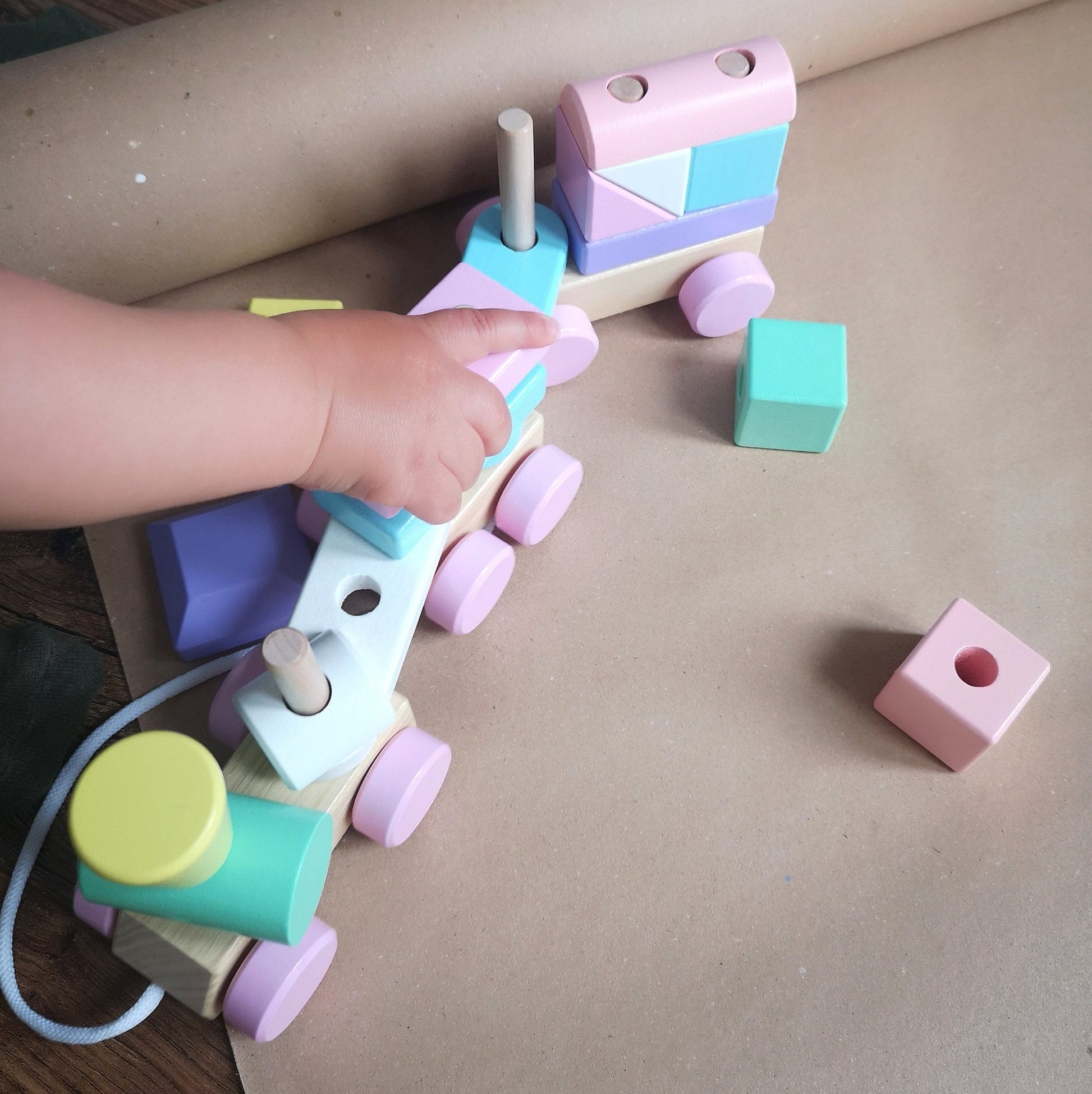 Perfect Pastels Wooden Train Set - ELLIE