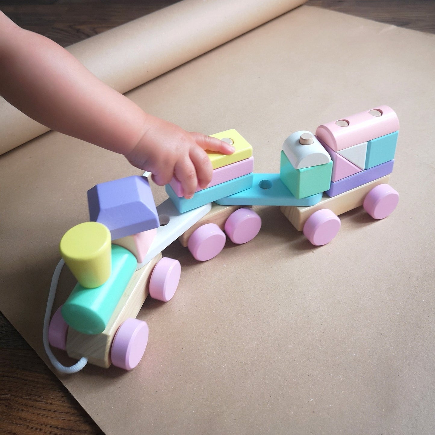 Perfect Pastels Wooden Train Set - ELLIE