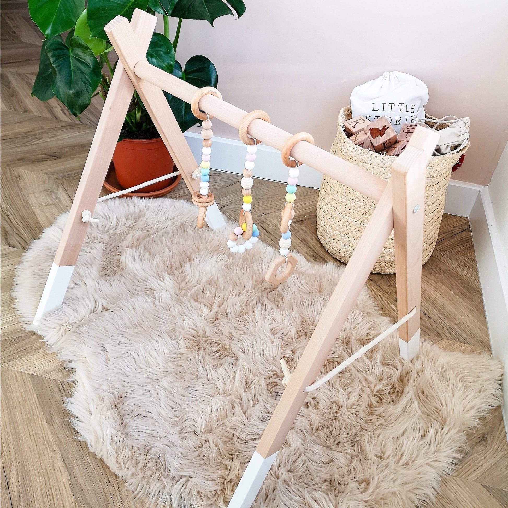 Premium Beech Wood Play Gym With Pastel Charm - ELLIE