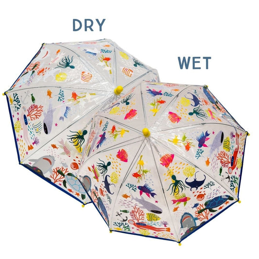 Transparent Colour Changing Umbrella - Deep Sea - Magic Umbrellas - ELLIE