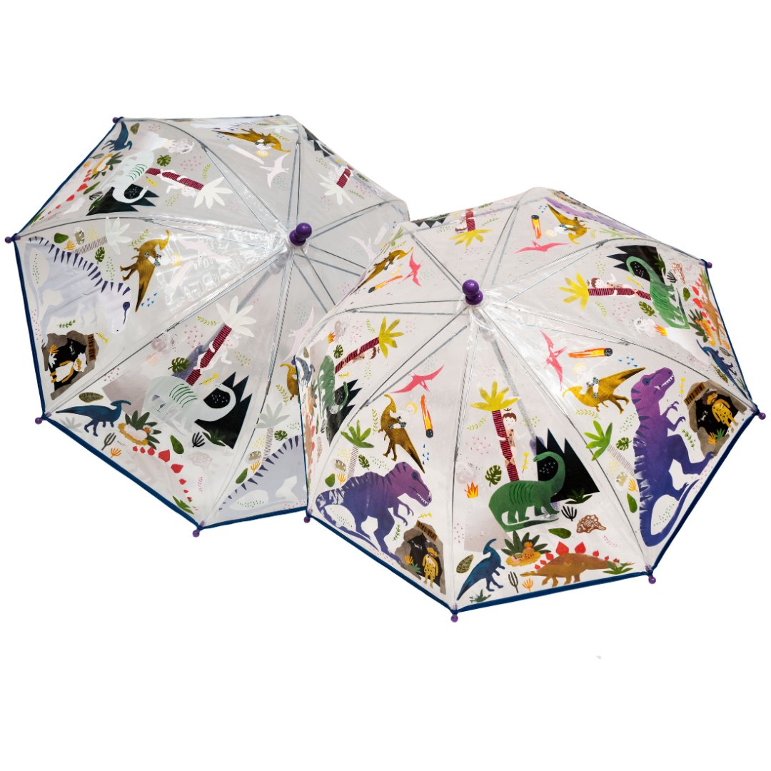 Transparent Colour Changing Umbrella - Dino - Magic Umbrellas - ELLIE