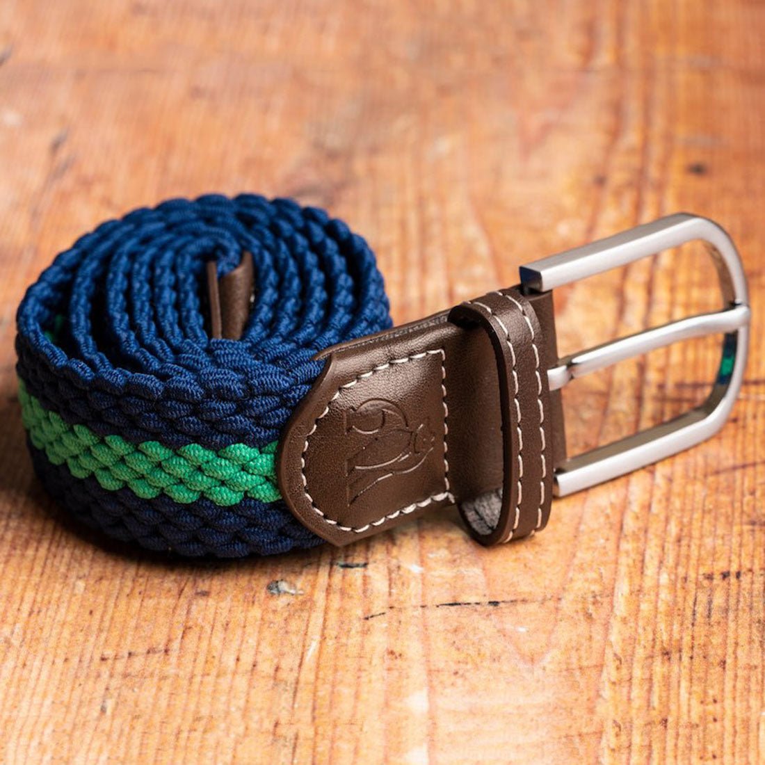 Woven Belt - Blue / Green Stripe - Belt - ELLIE