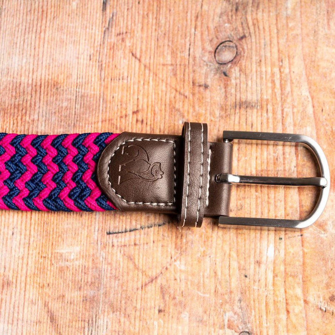 Woven Belt - Pink / Blue Zigzag - Belt - ELLIE