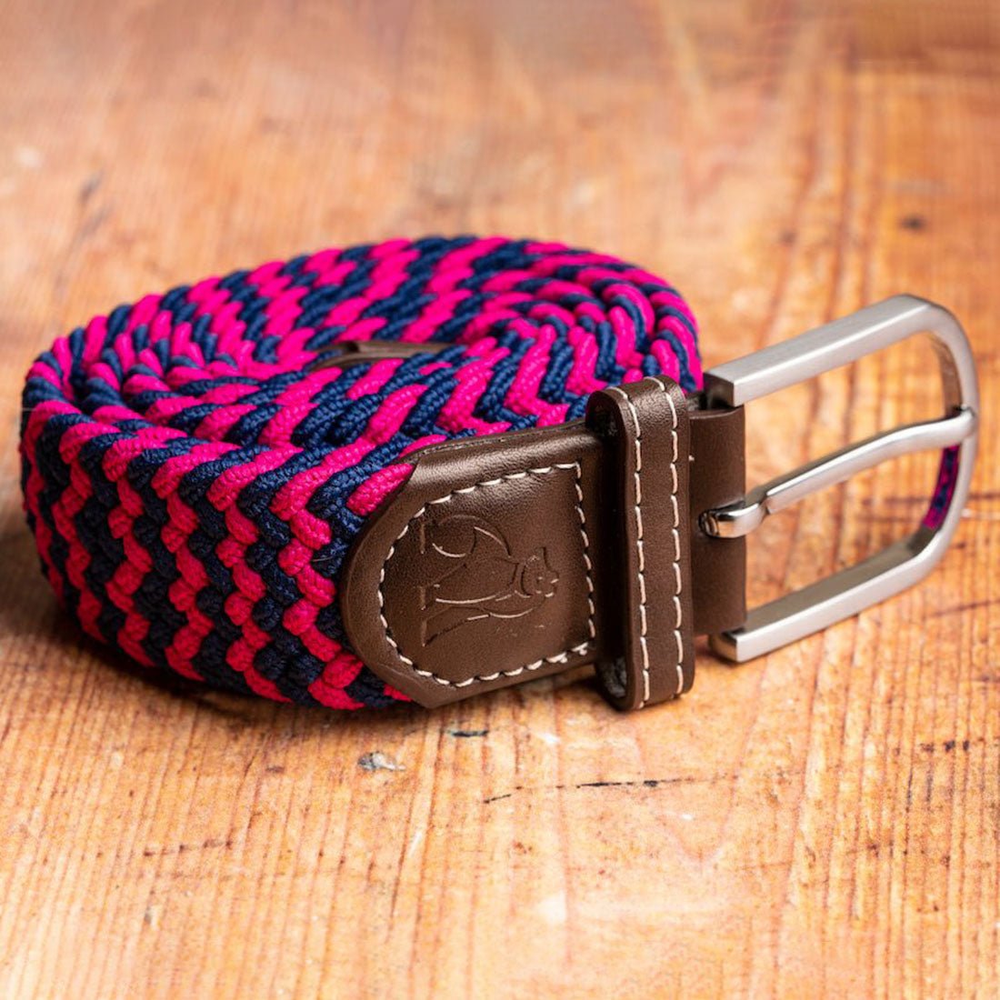 Woven Belt - Pink / Blue Zigzag - Belt - ELLIE